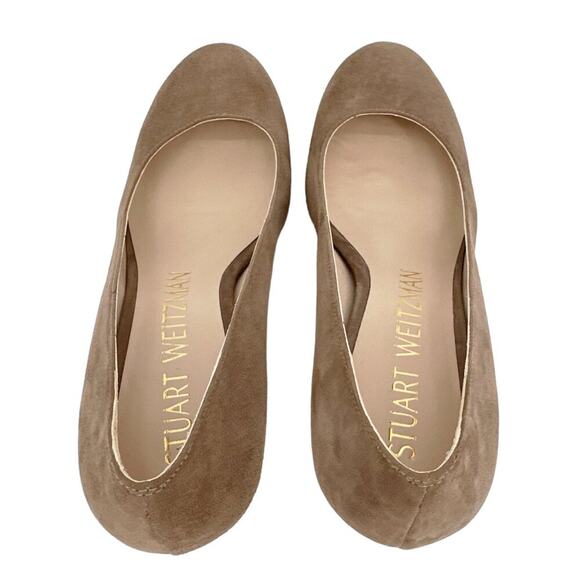 STUART WEITZMAN Larsa Suede Platform Pump in Taupe 6.5M - Picture 5 of 7